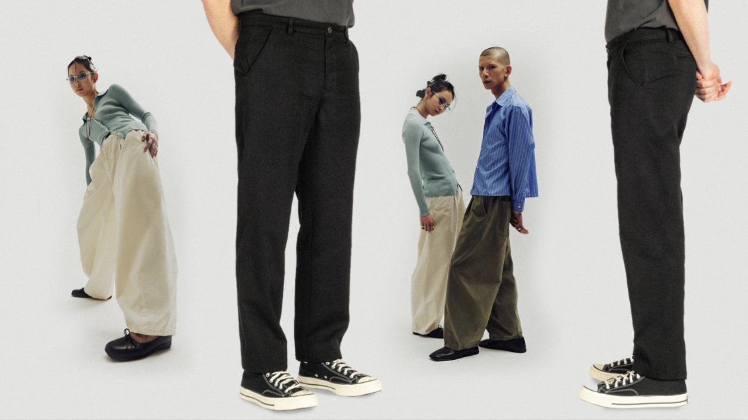 unspun technology featured alongside models in contemporary apparel.